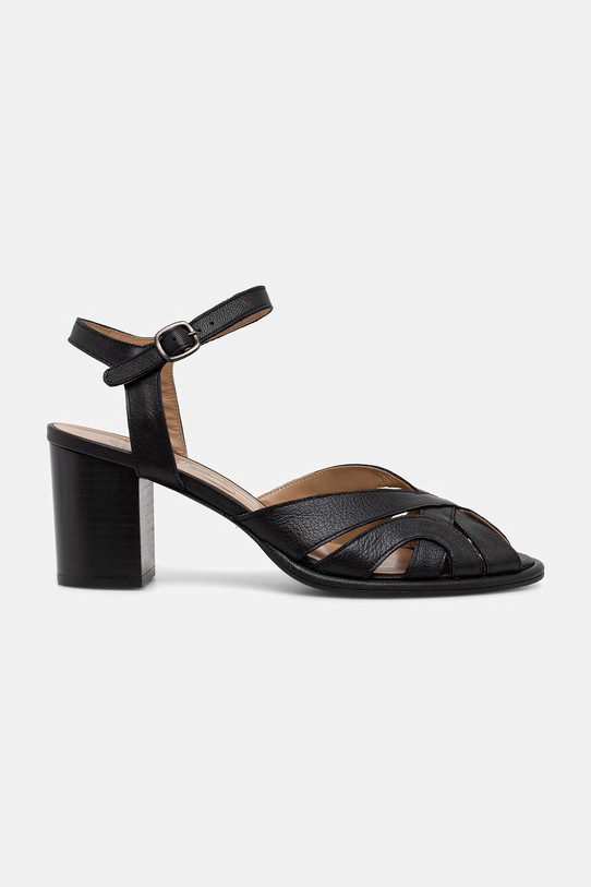 Fly London sandále na podpätku koža MEBU450FLY P145450003 čierna SS26