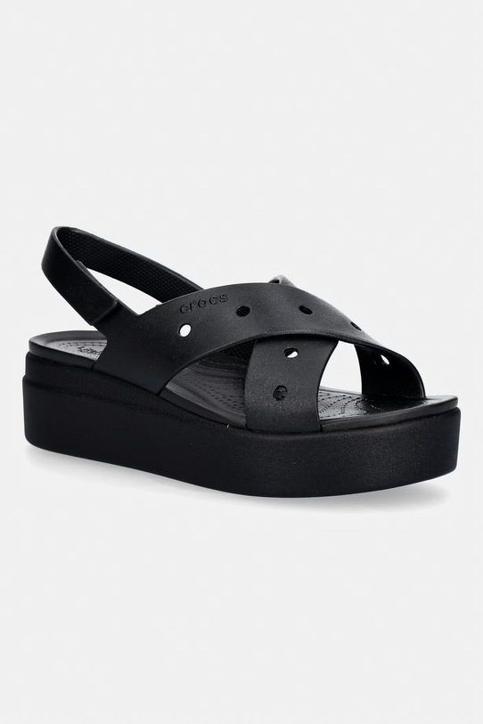 Crocs sandały Brooklyn 4U Cross Strap Sandal 5-8 cm czarny 212254.001