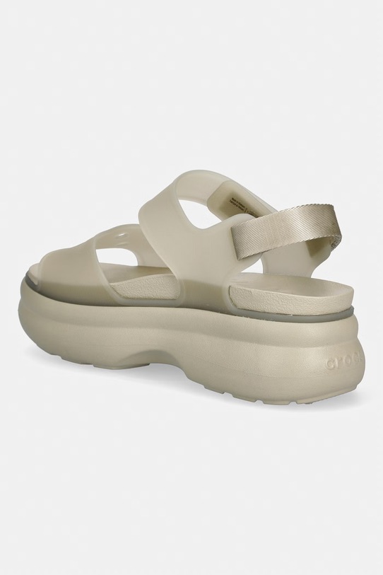 Obuwie Crocs sandały na platformie damskie Soho Frosted Y Strap Sandal 212651.1WY beżowy