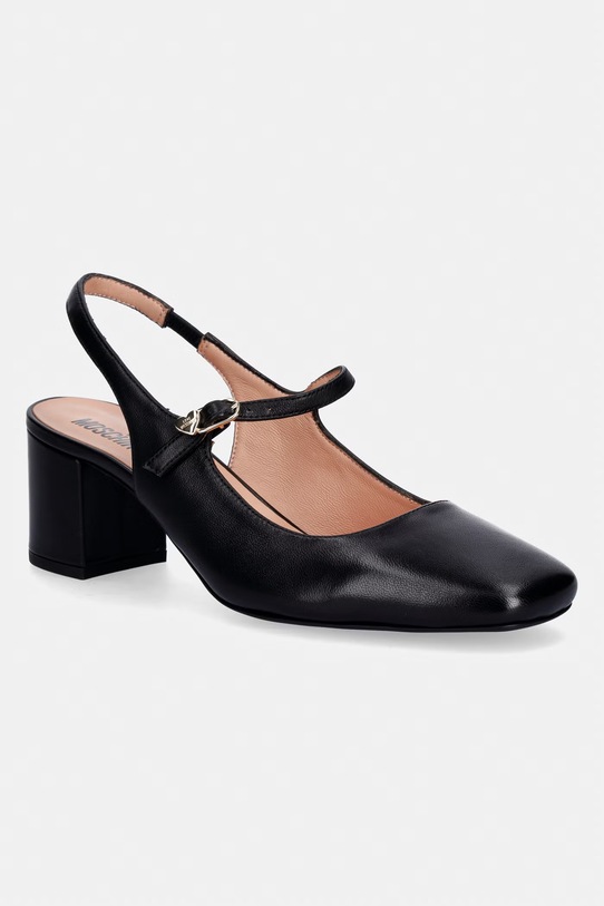 Love Moschino czółenka skórzane słupek czarny JA10195G1OIE0000