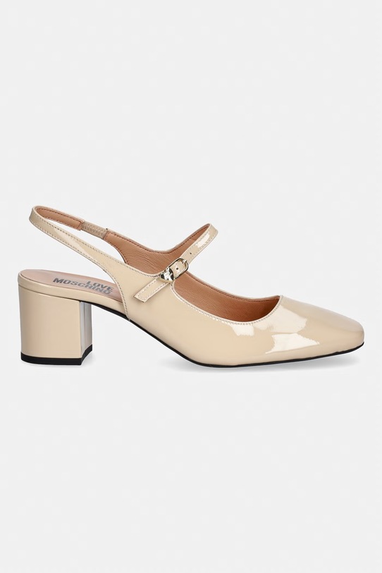 Love Moschino czółenka skórzane JA10195G1OIH0104 beżowy SS26