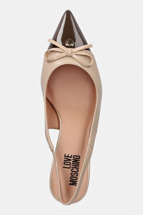 Love Moschino szpilki skórzane beżowy JA10316G1OIE210A