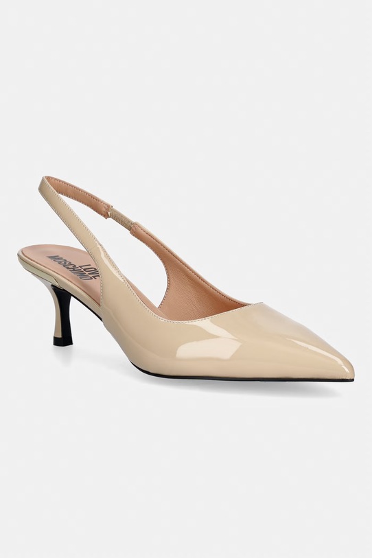 Love Moschino szpilki skórzane szpilka beżowy JA10336G1OIH0104