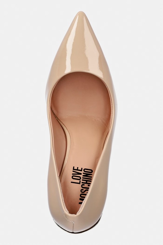 Love Moschino szpilki skórzane beżowy JA10459G1OIH0609