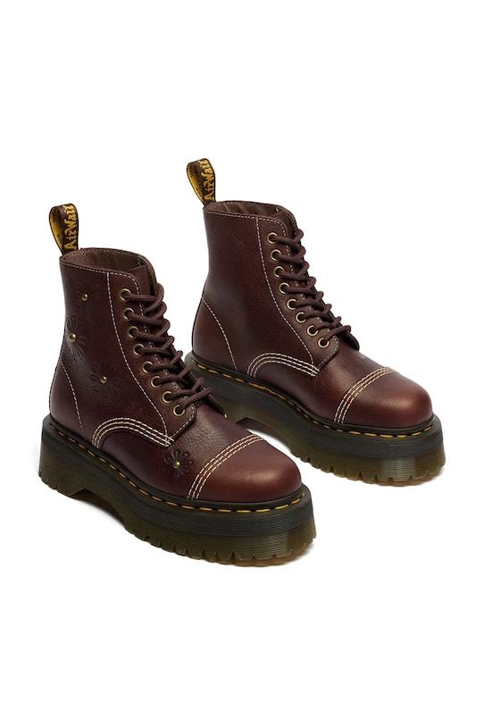 Dr. Martens buty damskie skórzane Sinclair Flower DM42818200 brązowy SS26
