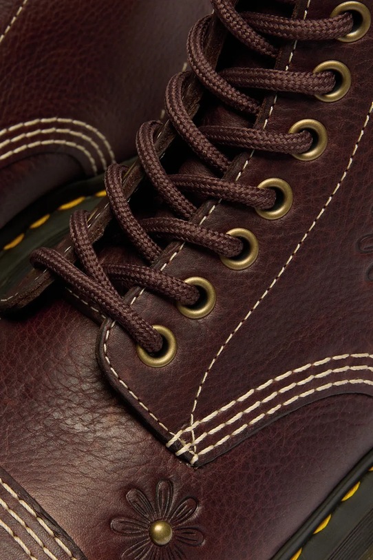 Dr. Martens buty damskie skórzane Sinclair Flower brązowy DM42818200