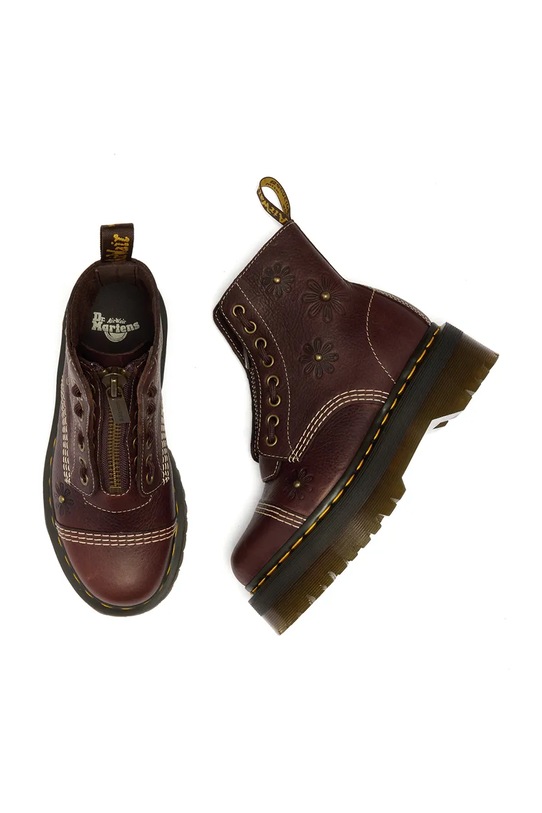 Dr. Martens buty damskie skórzane Sinclair Flower DM42818200 brązowy