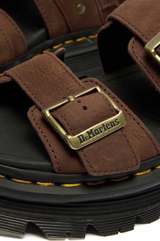 Dr. Martens ZebZag Sandal sandały na platformie damskie nubukowe DM42853200 brązowy