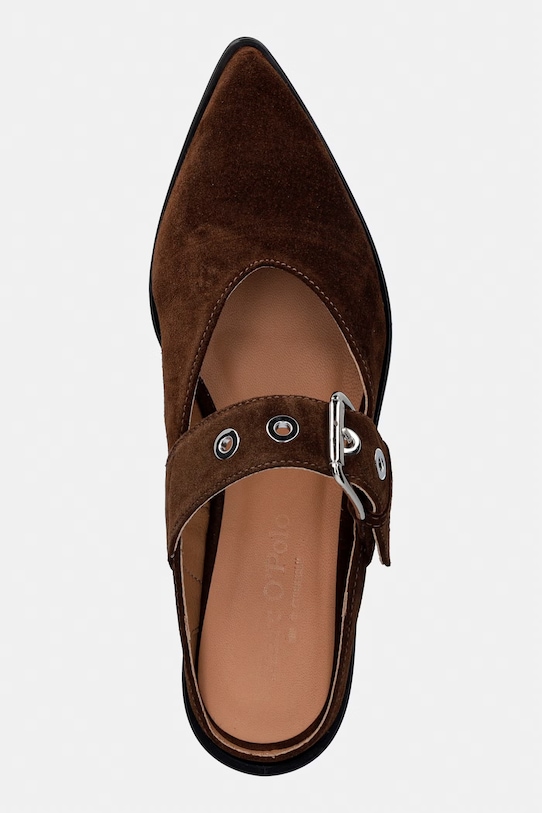 Marc O'Polo klapki damskie zamszowe Camilla 3B brązowy 60218873701300