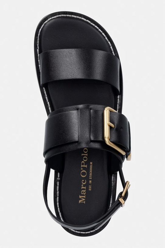 Marc O'Polo sandały na płaskim obcasie damskie skórzane Stina 3A czarny 60318691103100