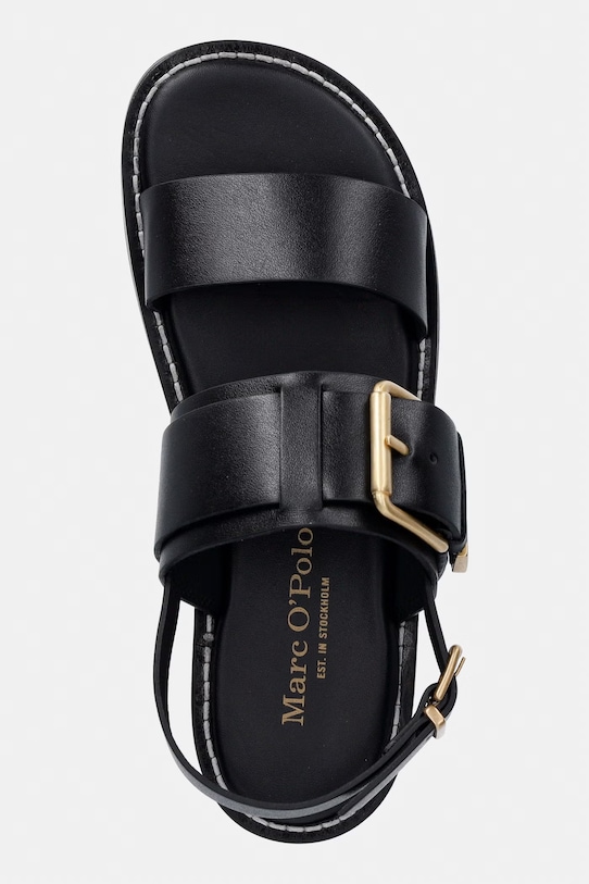 Marc O'Polo sandały na płaskim obcasie damskie skórzane Stina 3A czarny 60318691103100