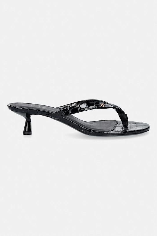 Anine Bing NOELLE THONG HEELS - EMBOSSED BLACK japonki damskie skórzane A.14.11931.BLK1 czarny SS26