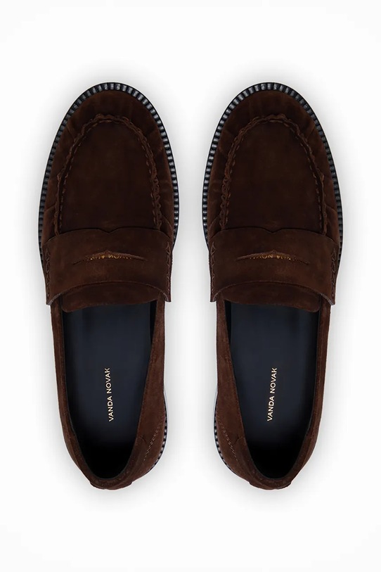 Μοκασίνια σουέτ Vanda Novak καφέ Greta.Cacao