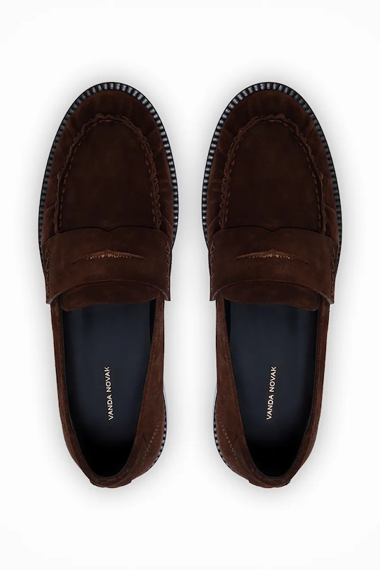 Μοκασίνια σουέτ Vanda Novak καφέ Greta.Cacao