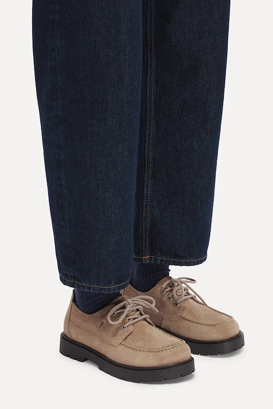 Semišové polobotky Birkenstock Highwood Moc Lace Low 1031914