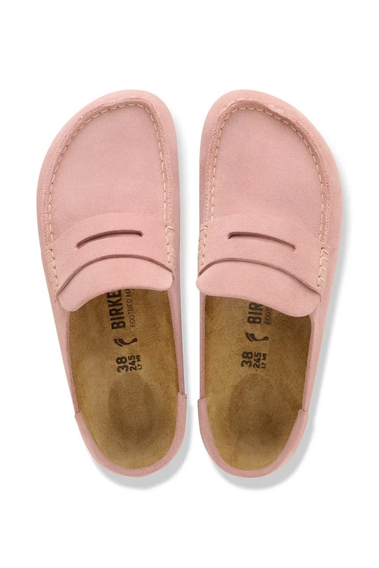 Birkenstock klapki nubukowe Naples różowy 1031683