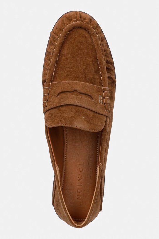 Μοκασίνια σουέτ Nokwol Mica καφέ Mica.Chestnut.Suede