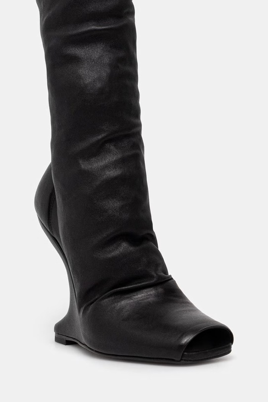 Rick Owens Lilies kozaki z odkrytymi palcami damskie skórzane Cantilever 11 czarny LI01F7801.LS