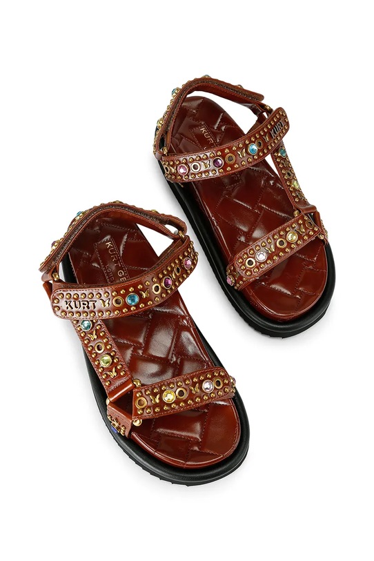 Kurt Geiger London sandały damskie skórzane Orson Sandal 4461639109 brązowy SS26