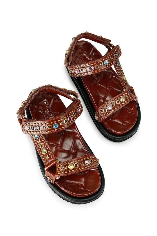 Kurt Geiger London sandały damskie skórzane Orson Sandal 4461639109 brązowy SS26