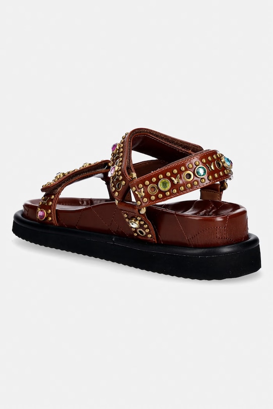 Obuwie Kurt Geiger London sandały damskie skórzane Orson Sandal 4461639109 brązowy