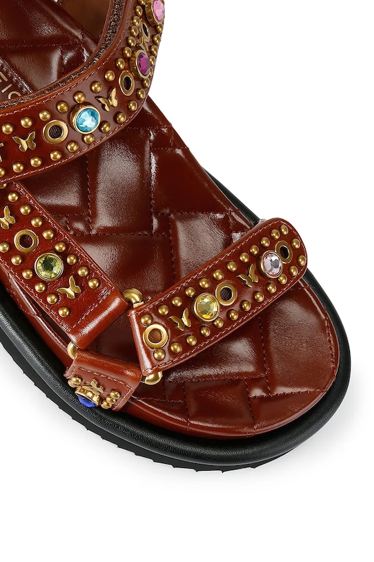 Kurt Geiger London sandały damskie skórzane Orson Sandal brązowy 4461639109