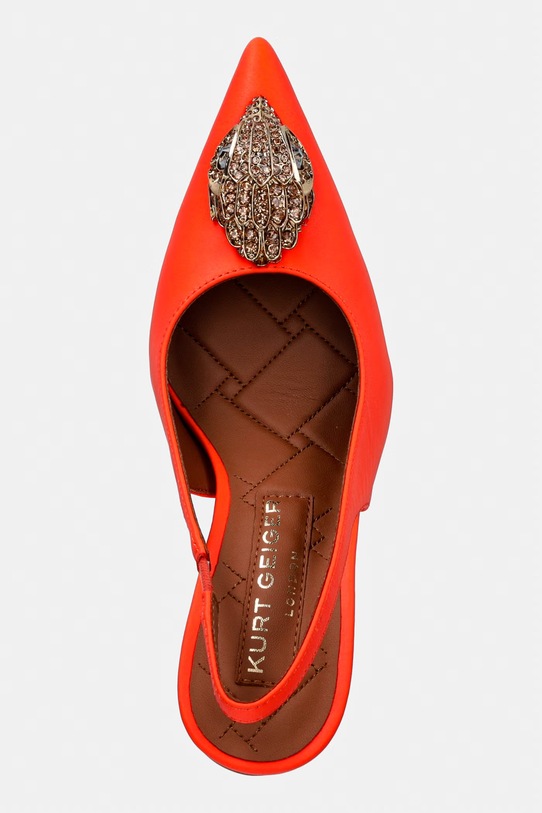 Kurt Geiger London szpilki skórzane Large Eagle Sling pomarańczowy 5386491109
