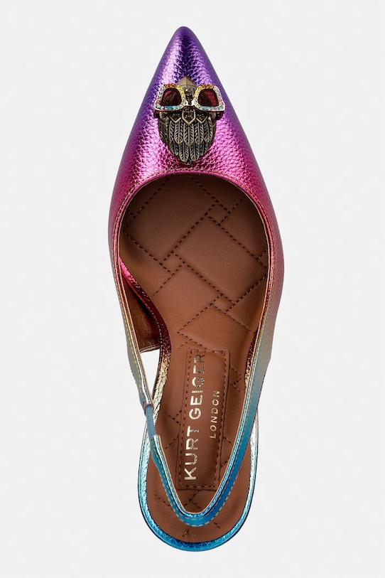 Kurt Geiger London szpilki skórzane Belgravia Sling 85 multicolor 5595399019