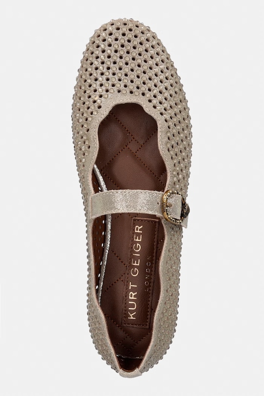 Kurt Geiger London baleriny skórzane Wavy Mayfair Ballet Flat beżowy 5596461209