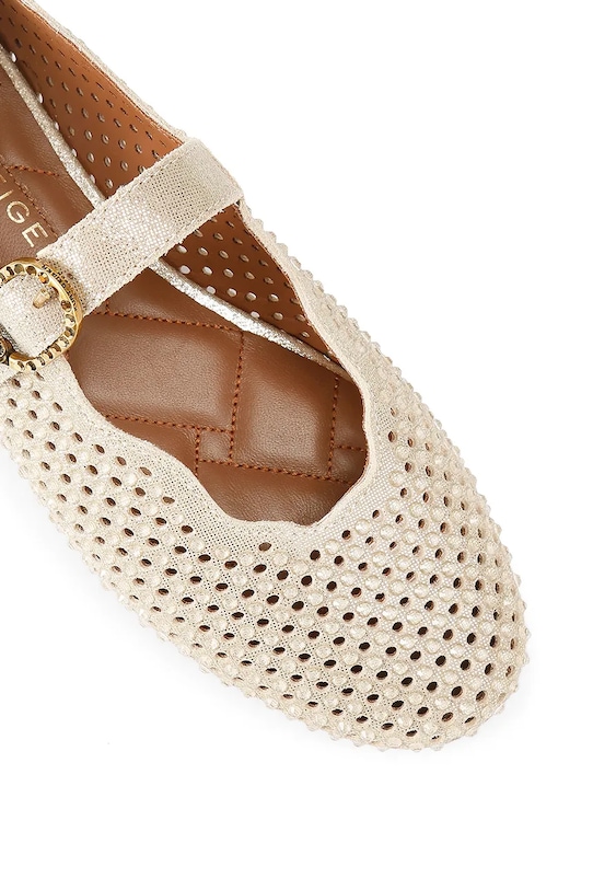 Kurt Geiger London baleríny kožené Wavy Mayfair Ballet Flat béžová 5596461209