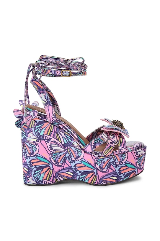 Kurt Geiger London sandały na koturnie Butterfly Ankle Tie Wedge multicolor 5596895689