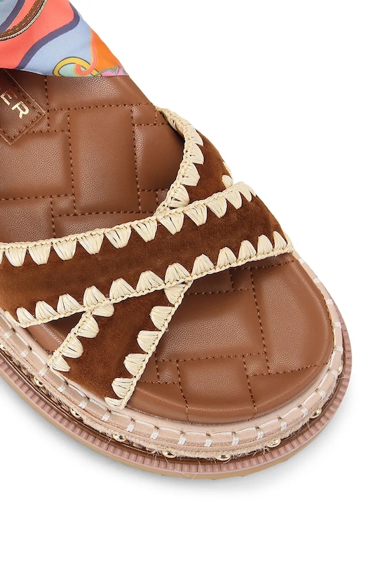 Kurt Geiger London sandály dámské kožené Orson Cross Scarf Sdl hnědá 5597336219