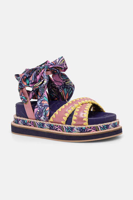 Kurt Geiger London sandały na platformie damskie Orson Cross Scarf Sdl różowy 5597357209