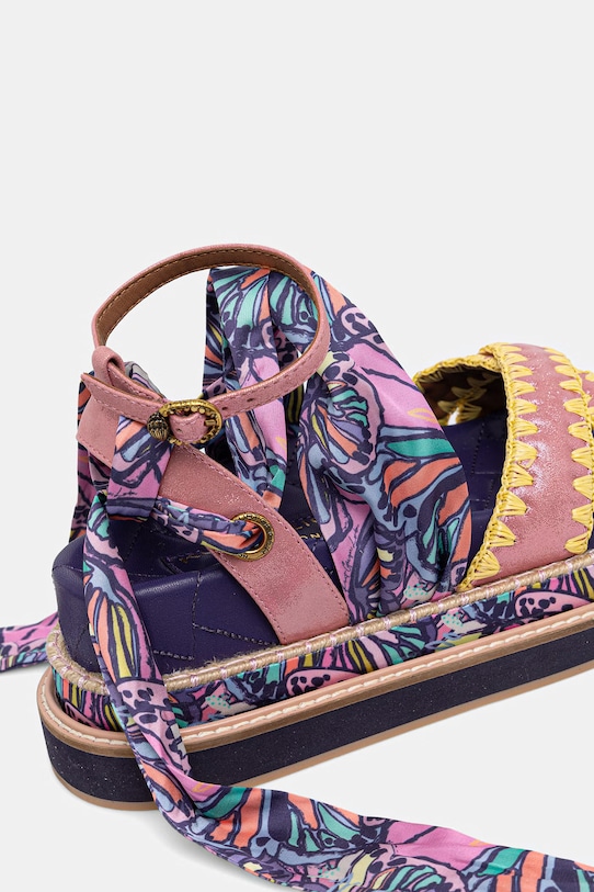 Kurt Geiger London sandały na platformie damskie Orson Cross Scarf Sdl 5597357209 różowy