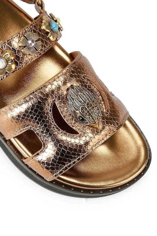 Kurt Geiger London klapki damskie Eagle Cut Out Flat Sling złoty 5612368109