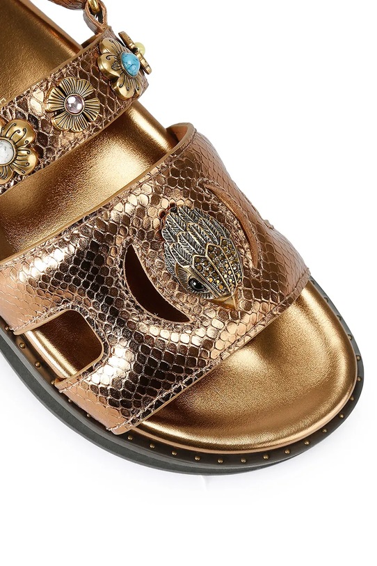 Kurt Geiger London klapki damskie Eagle Cut Out Flat Sling złoty 5612368109