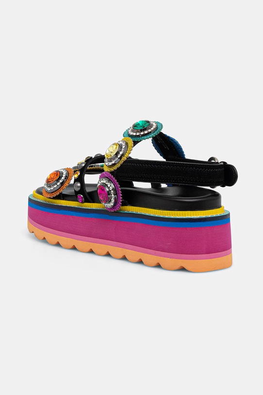 Obuwie Kurt Geiger London sandały na platformie damskie skórzane Octavia Sling Flatform 5612405219 multicolor