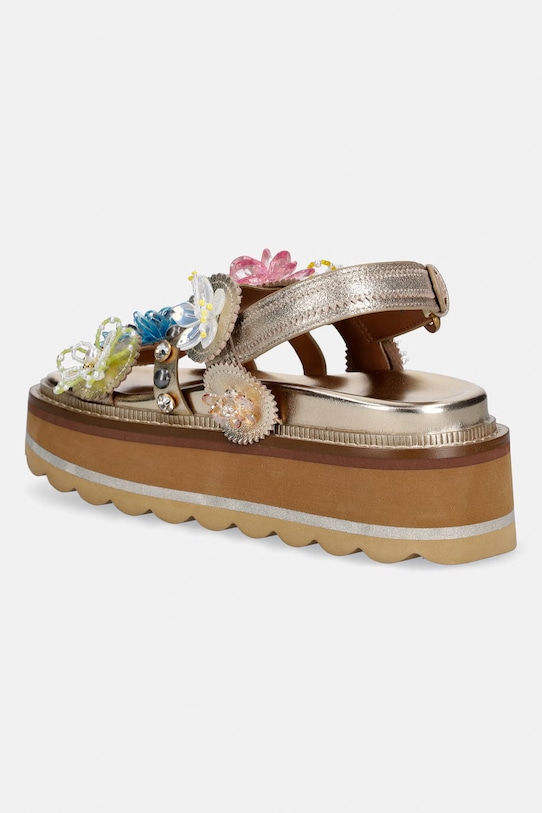 Obuwie Kurt Geiger London sandały na platformie damskie skórzane Octavia Sling Flatform 5612461109 złoty