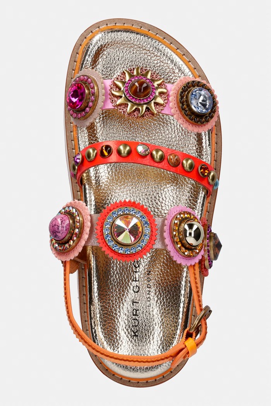 Kurt Geiger London sandały na platformie damskie skórzane Octavia Sling Flatform pomarańczowy 5612499109