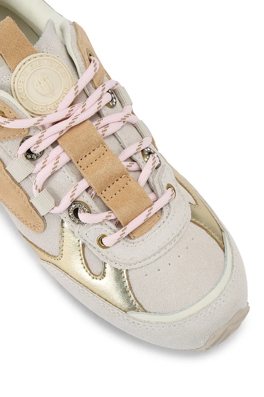 Kurt Geiger London Kurt Slim Runner sneakersy damskie skórzane beżowy 5613515219