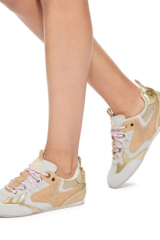 Kurt Geiger London Kurt Slim Runner sneakersy damskie skórzane 5613515219 beżowy