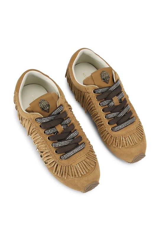 Obuwie Kurt Geiger London Islington Fringe Sneaker sneakersy damskie skórzane 5377933209 zielony