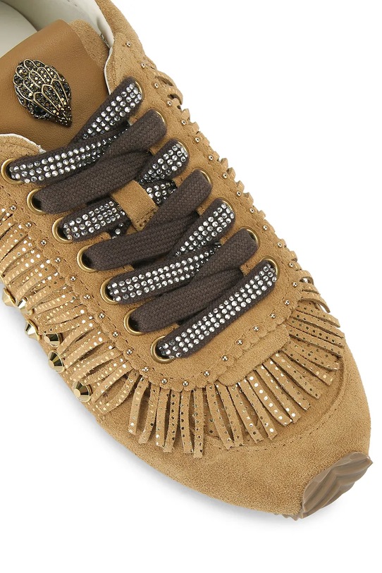 Kurt Geiger London Islington Fringe Sneaker sneakersy damskie skórzane zielony 5377933209