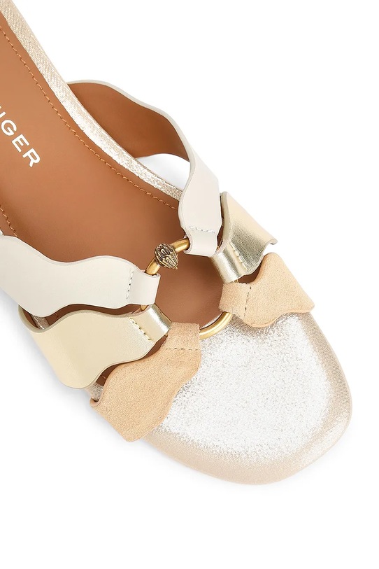 Kurt Geiger London klapki na płaskim obcasie damskie skórzane Sun Wave Flat Sandal złoty 5595266129