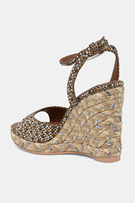 Obuwie Kurt Geiger London sandały na koturnie Espadrille Wedge 5601043609 brązowy