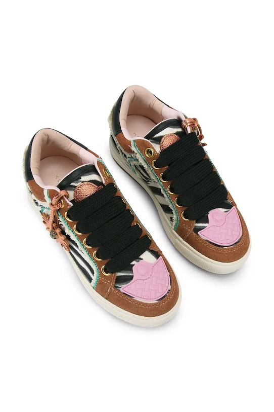 Kurt Geiger London Southbank Tag sneakersy damskie 9564336629 brązowy SS26