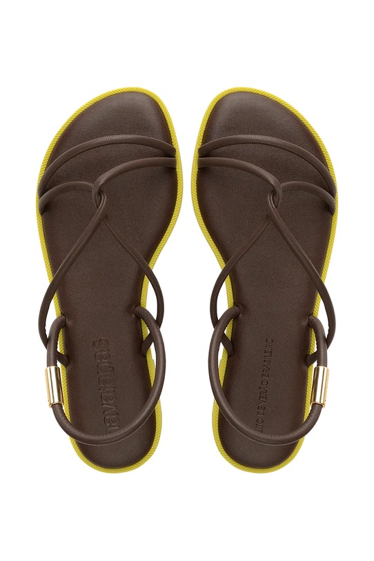 Havaianas sandali z ravnim podplatom ženski UNA MANGA rjava 4149609.0727