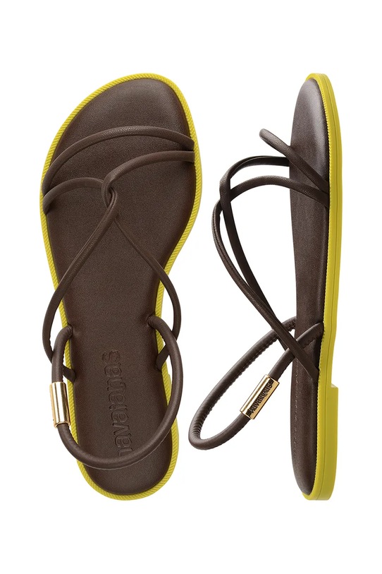 Havaianas sandali z ravnim podplatom ženski UNA MANGA 4149609.0727 rjava