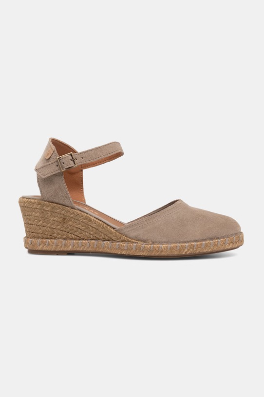 Verbenas espadryle na koturnie damskie zamszowe MALENA SERRAJE/TAN 0601540785.PIEDRA beżowy SS26