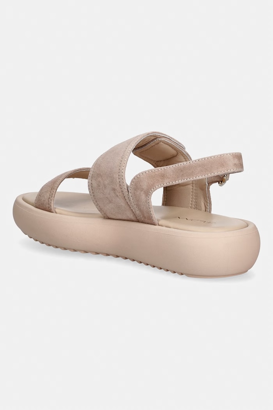 Boty Baldinini sandály na platformě dámské semišové D6E328P1CAMO.7890 béžová